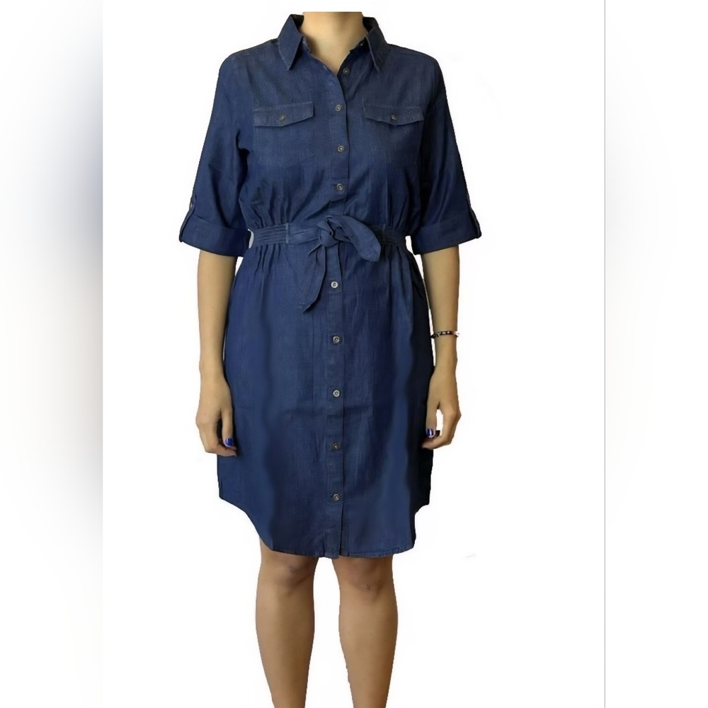 Milleniun Denim Dark Wash Dress Siz 1X Cottagecore Western - Picture 1 of 11